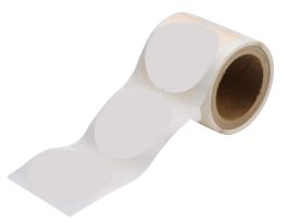 ToughStripe® Floor Marking Tape Dots - Polyester, Solid Color, White, 3.5"