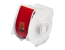 GlobalMark High Performance Polyester Labels 2.25 in W x 100 ft L Red