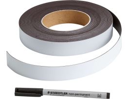 Write-On Magnetic Label Vinyl 1 in H x 1 in W White 50/RL