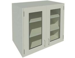30 5/8" Tall Wall Cabinet, 2 Framed Glass Doors, 36" Wide