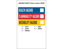 Substance Identity Container Lbls Paper 5"H x 3"W BK/BL/RD/YL on WT 500/RL