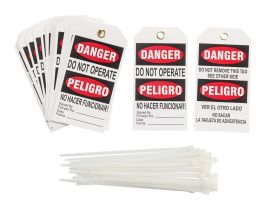 Danger Tag DO NOT OPERATE/NO HACER FUNCIONAR Polyester 5.75 x 3 BK/RD/WH 25/PK