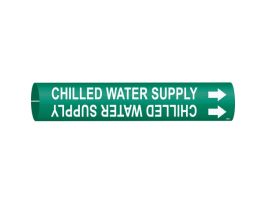 Chilled Water Supply Pipe Marker, 2" H x 2" W, Fits Pipes 2.5" Dia. Thru 3.875" Dia.