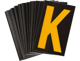 BradyLite 2.5 in Reflective Numbers Yellow on Black, K 25/PK