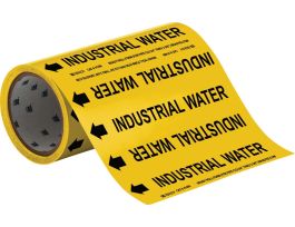 Industrial Water Pipe Marker, 30' H x 8" W x 30' L, Roll of 30', Fits Pipes 2" Dia. or Smaller