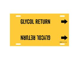 Glycol Return Pipe Marker, 8" H x 16" W, Fits Pipes 6" Dia. Thru 7.875" Dia.