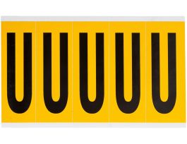 Outdoor Vinyl 3.875 in Black on Yellow Letters U Card of 5 Labels