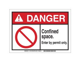 ToughWash DANGER Confined Space. Enter By Permit Only. Sign, 10" H x 14" W x 0.098" D, Polypropylene