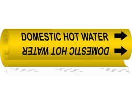 Domestic Hot Water Pipe Marker, 8" H x 5" W, Fits Pipes 0.5" Dia. Thru 1.375" Dia.
