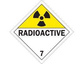 RADIOACTIVE 7 Sign, 10.75 " H x 10.75 " W x 0.004 " D, Black/Yellow on White