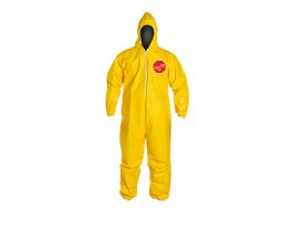 Tychem® 2000 Coverall, Hood, Elastic Wrists and Ankles, Serged Seams, 12/CS, Yellow