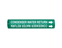 Condenser Water Return Pipe Marker, 0.875" H x 0.875" W, Fits Pipes 1.5" Dia. Thru 2.375" Dia.