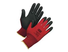 NorthFlex™ Red™ Nylon Glove, 15 guage, PVC Coating, Red/Black, XSM