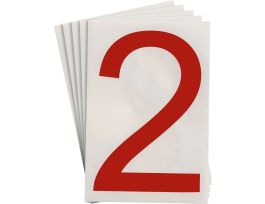 ToughStripe® Floor Marking Polyester 8 in Label Number 2 Red 20/PK