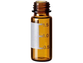 Vial, 2 mL, SureStop Amber Glass with Label, 9 mm Short Thread; 1000/pk