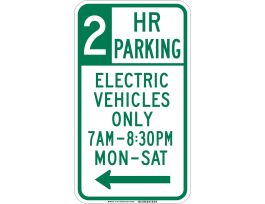 830 Pm Mon-Sat Sign, 18" H x 12" W x 0.090" D, Aluminum, Left