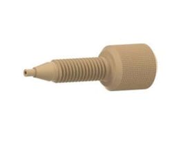 Threaded Adapter, Extra Long, PEEK, 0.030" ID, 1/4-28 Flat Bottom (F) to 10-32 Coned (M)