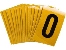 BradyLite 1 in Reflective Numbers Black on Yellow, O 25/PK
