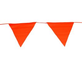 Pennant Barricade Tape, Vinyl Coated Nylon, Fluorescent Orange, 18" x 18" x 18"