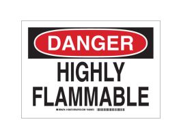 DANGER Highly Flammable Sign, 10" H x 14" W x 0.006" D, Polyester