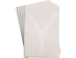 ToughStripe® Floor Marking Polyester 8 in Label Letter Y White 20/PK