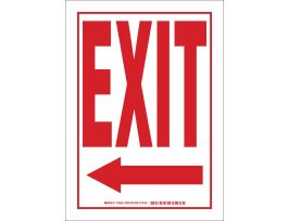 Exit Sign, 14" H x 10" W x 0.006" D, Arrow Direction: Left