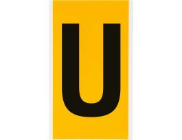 Outdoor Vinyl 6 in Black on Yellow Letters U Card