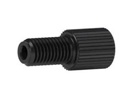 Flangeless Male Nut, Standard Knurl, Black PP, 1/8" OD Tubing, 1/4-28 Flat-Bottom; 1/EA