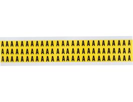 Repositionable Vinyl 0.375 in Black on Yellow, Letters A Card of 78 Labels