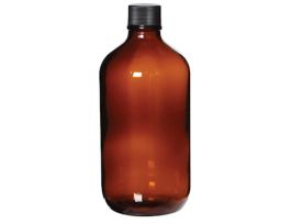 Boston Round Preserved Amber Glass Bottles, 1000 mL, 2 mL H2SO4; 12/Cs