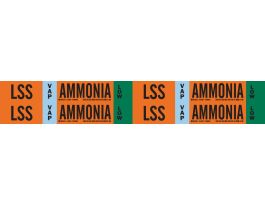 LSS VAP AMMONIA LOW Pipe Marker, 1.125" H x 7" W, Card of 4 Each, Fits Pipes 0.75" Dia. Thru 2.375" Dia.