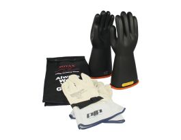 NOVAX, Insulating Glove Kit, Class 2, 14 In., Blk./Orn., Straight Cuff