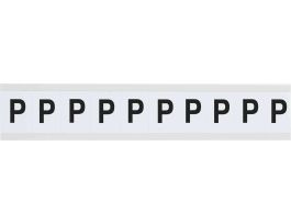 Vinyl 1 in Numbers and Letters Black on White P Card of 10 Labels