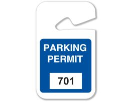 Rearview Mirror Hanging Tags, Number Sequence: 701-800, Blue