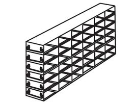 Upright Freezer Drawer Rack for 96 Deep-Well Plates or 1 3/4" Max H Boxes, 6 x 6 Array
