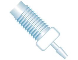 Adapter Fitting, Natural ETFE, 0.040" Bore, 1/16" Hose Barb x Male 1/4-28 Flat Bottom; 1/EA