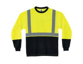 8291BK 5XL Lime Type R Class 2 Black FrontLong Sleeve T-Shirt