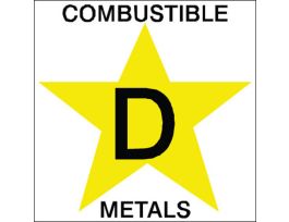 D: COMBUSTIBLE METALS Labels, Pack of 50 Pieces