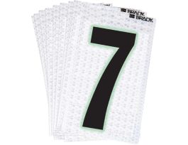 Glow in the Dark 2 in Black, Green Glow on Silver Number 7 10/PK