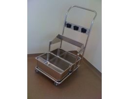 CART 2 BUCKET STAINLESS