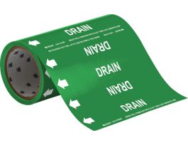 Drain Pipe Marker, 30' H x 8" W, Roll of 30', Fits Pipes 2" Dia. or Smaller