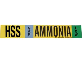 HSS VAP AMMONIA LOW Pipe Marker, 2.25" H x 14" W, Fits Pipes 2.5" Dia. Thru 7.875" Dia.