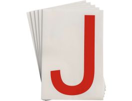 ToughStripe® Floor Marking Polyester 8 in Label Letter J Red 20/PK
