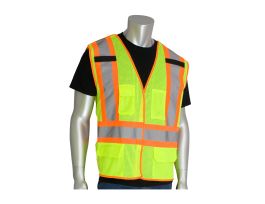 Class 2, Mesh Breakaway Vest, 5 Pockets, H&L Closure, Mic Tabs
