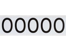 Vinyl 1.938 in Numbers and Letters Black on White O Card of 5 Labels