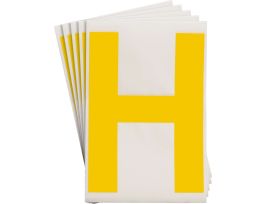 ToughStripe® Floor Marking Polyester 8 in Label Letter H Yellow 20/PK