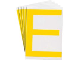 ToughStripe® Floor Marking Polyester 8 in Label Letter E Yellow 20/PK