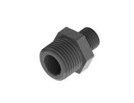 Filter Adapter, 1/4" NPT(M) x 1/2" NPT(M), polypropylene; 1/ea