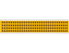 Outdoor Vinyl 0.25 in Black on Yellow Letters U Card of 144 Labels