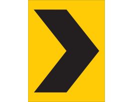 Right Chevron Picto Sign, 24" H x 18" W x 0.090" D, Aluminum